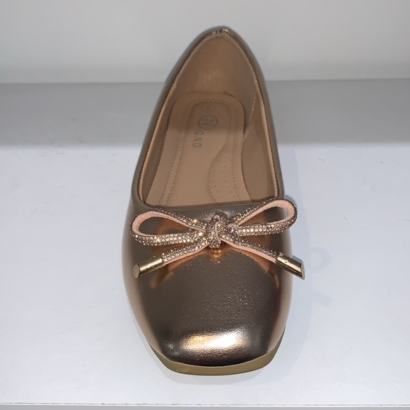 ROSE GOLD SPARKLY BOW FLATS - Picture 4 of 7